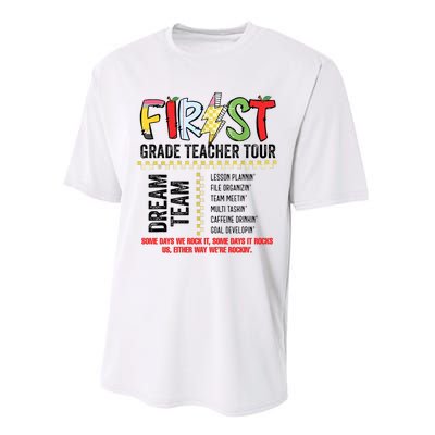 First Grade Teacher 1st Grade Teacher Life Back To School Performance Sprint T-Shirt