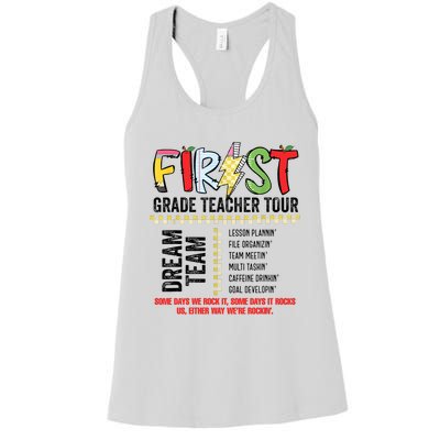 First Grade Teacher 1st Grade Teacher Life Back To School Women's Racerback Tank