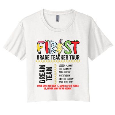 First Grade Teacher 1st Grade Teacher Life Back To School Women's Crop Top Tee