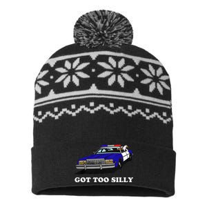 Funny Got Too Silly Goose  USA-Made Snowflake Beanie