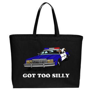 Funny Got Too Silly Goose  Cotton Canvas Jumbo Tote