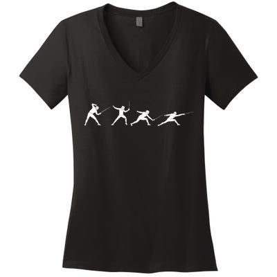 Fencing Gear TShirt Women's V-Neck T-Shirt