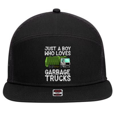 Funny Garbage Truck Design For Boys Toddler Men Trash Truck Gift 7 Panel Mesh Trucker Snapback Hat