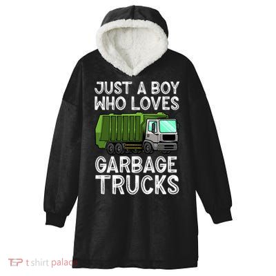 Funny Garbage Truck Design For Boys Toddler Men Trash Truck Gift Hooded Wearable Blanket