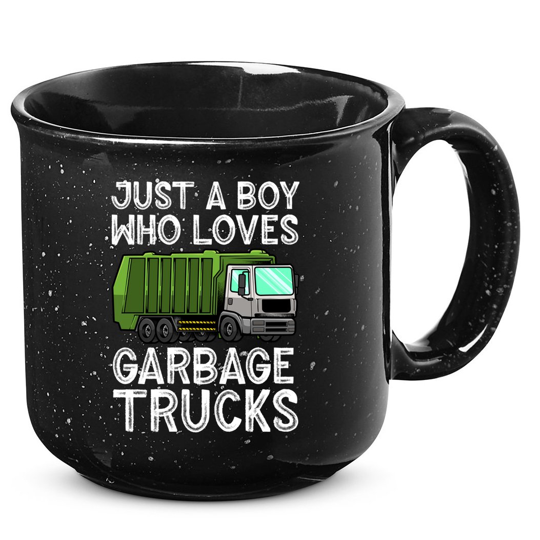Funny Garbage Truck Design For Boys Toddler Men Trash Truck Gift 15oz Campfire Ceramic Mug