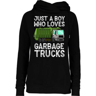 Funny Garbage Truck Design For Boys Toddler Men Trash Truck Gift Womens Funnel Neck Pullover Hood