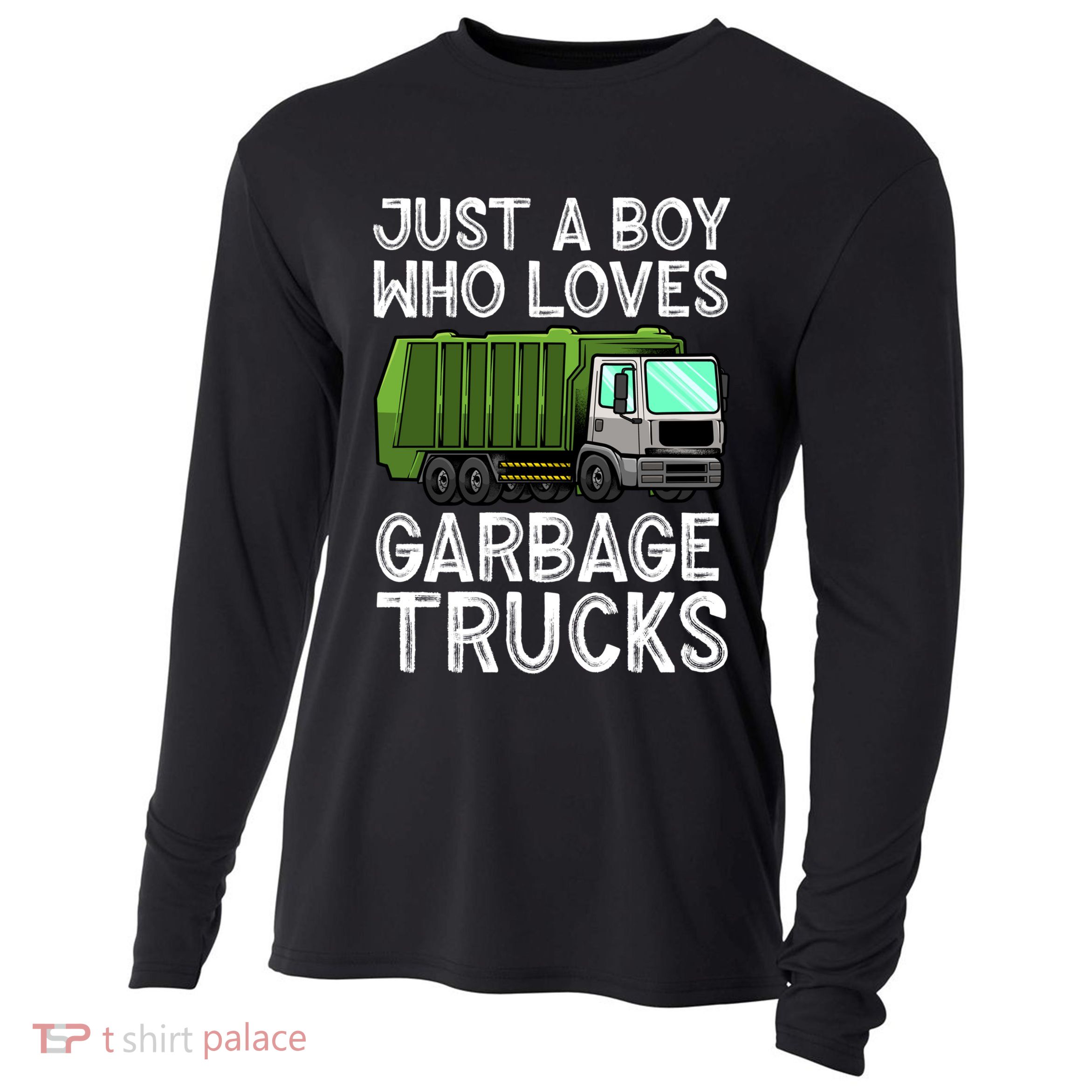 Funny Garbage Truck Design For Boys Toddler Men Trash Truck Gift Cooling Performance Long Sleeve Crew