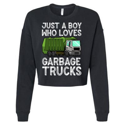 Funny Garbage Truck Design For Boys Toddler Men Trash Truck Gift Cropped Pullover Crew