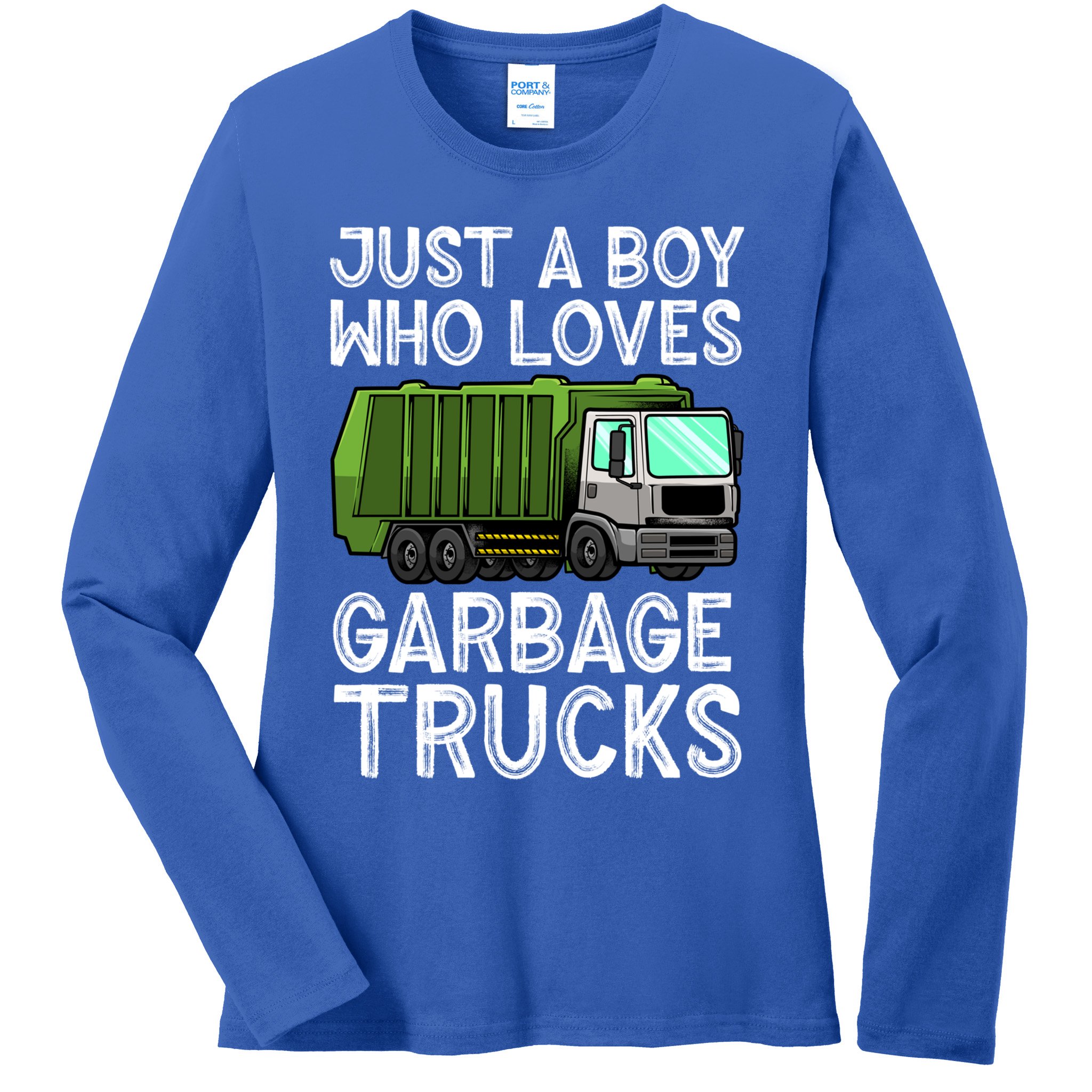 Funny Garbage Truck Design For Boys Toddler Men Trash Truck Gift Ladies Long Sleeve Shirt
