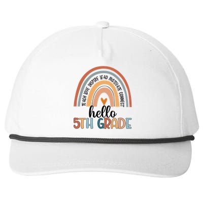 Fifth Grade Team Hello 5Th Grade Teacher Rainbow Cool Gift Snapback Five-Panel Rope Hat