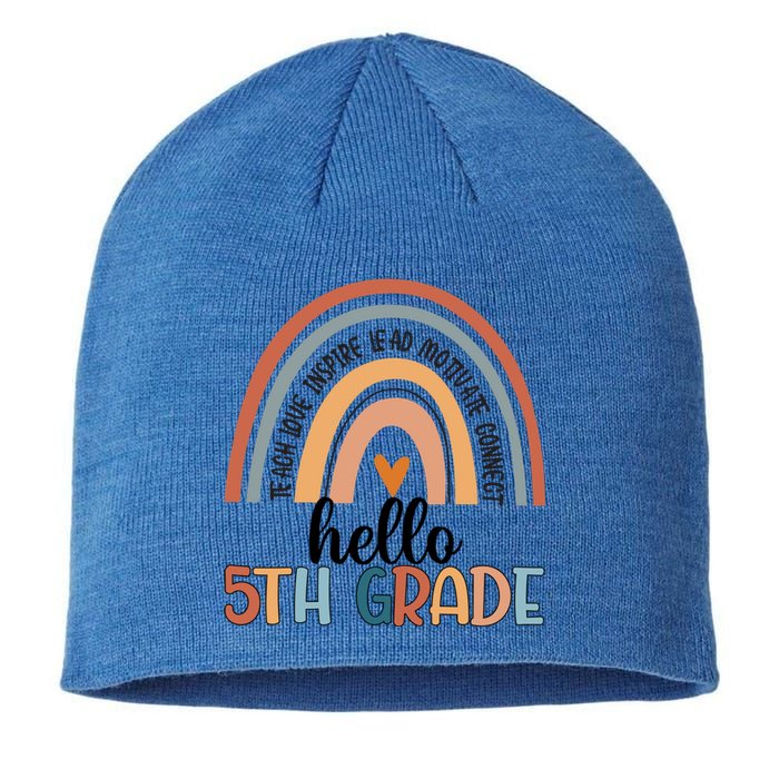 Fifth Grade Team Hello 5Th Grade Teacher Rainbow Cool Gift Sustainable Beanie