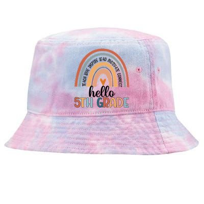 Fifth Grade Team Hello 5Th Grade Teacher Rainbow Cool Gift Tie-Dyed Bucket Hat