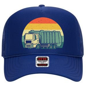 Funny Garbage Truck Design For Kids Men Women Trash Truck Gift High Crown Mesh Back Trucker Hat