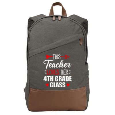 Fourth Grade Teacher This Teacher Loves Her 4th Grade Class Gift Cotton Canvas Backpack