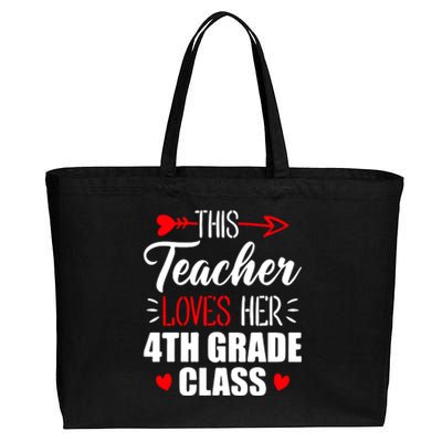 Fourth Grade Teacher This Teacher Loves Her 4th Grade Class Gift Cotton Canvas Jumbo Tote