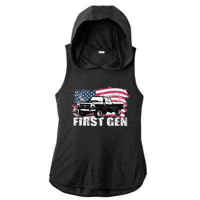 First Gen Truck Squarebody First Generation Ladies PosiCharge Tri-Blend Wicking Draft Hoodie Tank