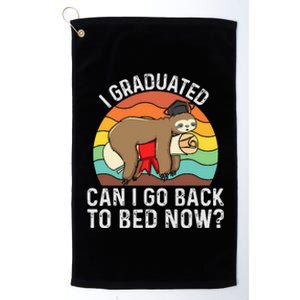 Funny Graduation Tee I Graduated Can I Go Back to Bed Now Platinum Collection Golf Towel