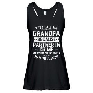 Funny Gift They Call Me Grandpa Because Partner In Crime Ladies Essential Flowy Tank