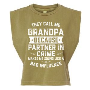 Funny Gift They Call Me Grandpa Because Partner In Crime Garment-Dyed Women's Muscle Tee