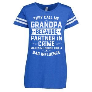 Funny Gift They Call Me Grandpa Because Partner In Crime Enza Ladies Jersey Football T-Shirt