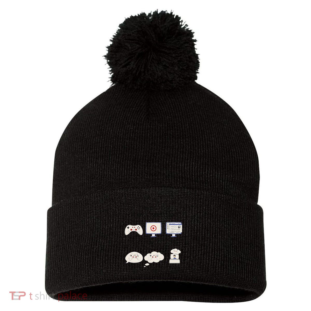 Funny Gamer Things I Do In My Spare Time Gaming Pom Pom 12in Knit Beanie