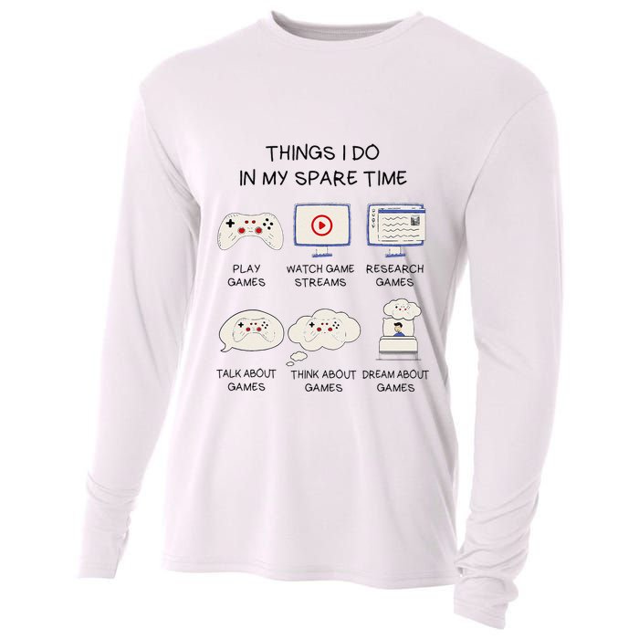 Funny Gamer Things I Do In My Spare Time Gaming Cooling Performance Long Sleeve Crew