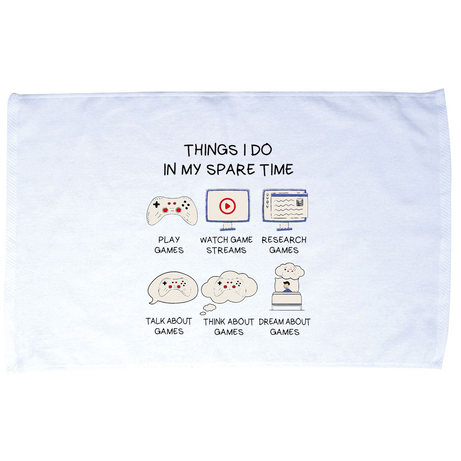 Funny Gamer Things I Do In My Spare Time Gaming Microfiber Hand Towel