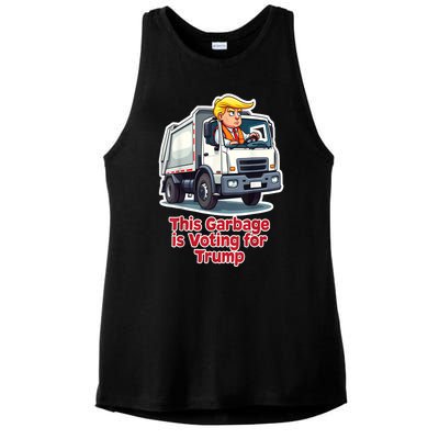 Funny Garbage Truck Trump 2024 This Garbage Is Voting Trump Gift Ladies PosiCharge Tri-Blend Wicking Tank