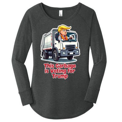 Funny Garbage Truck Trump 2024 This Garbage Is Voting Trump Gift Women's Perfect Tri Tunic Long Sleeve Shirt