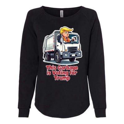 Funny Garbage Truck Trump 2024 This Garbage Is Voting Trump Gift Womens California Wash Sweatshirt