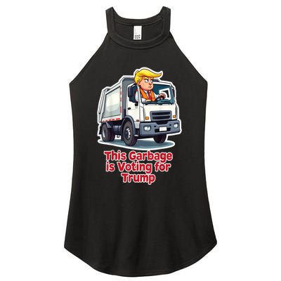 Funny Garbage Truck Trump 2024 This Garbage Is Voting Trump Gift Women's Perfect Tri Rocker Tank