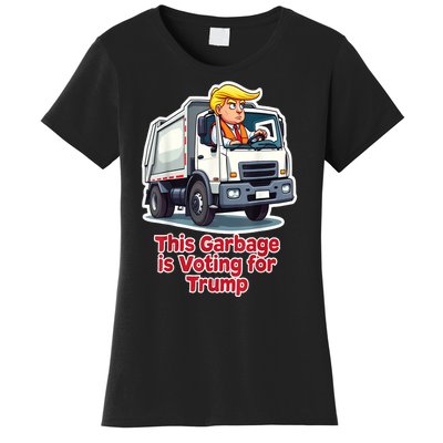 Funny Garbage Truck Trump 2024 This Garbage Is Voting Trump Gift Women's T-Shirt