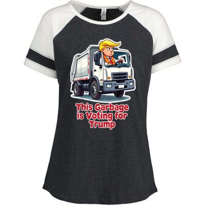 Funny Garbage Truck Trump 2024 This Garbage Is Voting Trump Gift Enza Ladies Jersey Colorblock Tee