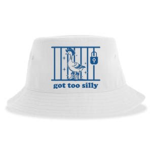 Funny Got Too Silly Women Silly Goose Sustainable Bucket Hat