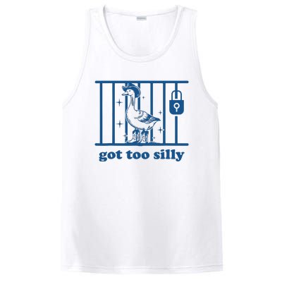 Funny Got Too Silly Women Silly Goose PosiCharge Competitor Tank