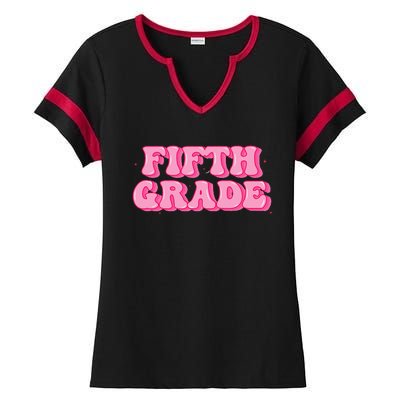 Fifth Grade Teacher Retro Vintage 5th Grade Teacher Team Ladies Halftime Notch Neck Tee