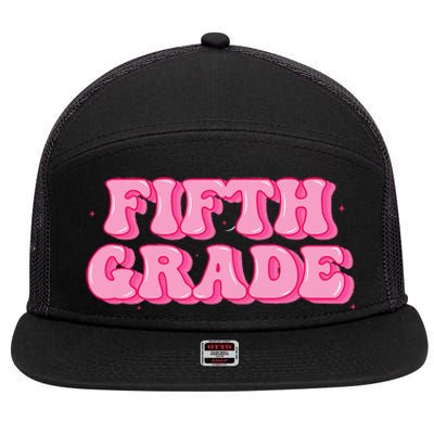 Fifth Grade Teacher Retro Vintage 5th Grade Teacher Team 7 Panel Mesh Trucker Snapback Hat