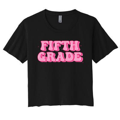 Fifth Grade Teacher Retro Vintage 5th Grade Teacher Team Women's Crop Top Tee