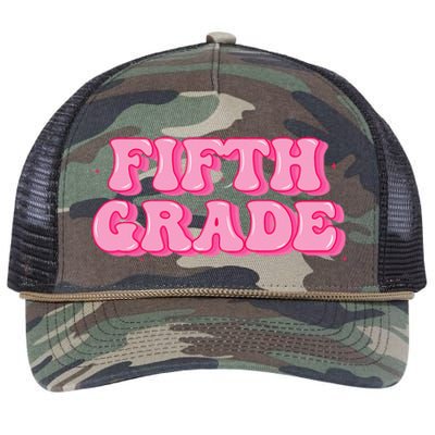 Fifth Grade Teacher Retro Vintage 5th Grade Teacher Team Retro Rope Trucker Hat Cap