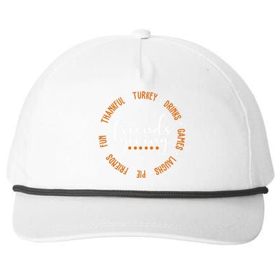 Friends Giving Thanksgiving Festive Holiday Gift Snapback Five-Panel Rope Hat