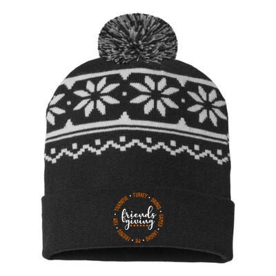 Friends Giving Thanksgiving Festive Holiday Gift USA-Made Snowflake Beanie