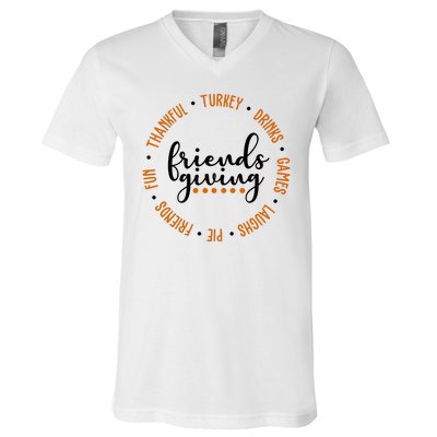 Friends Giving Thanksgiving Festive Holiday Gift V-Neck T-Shirt