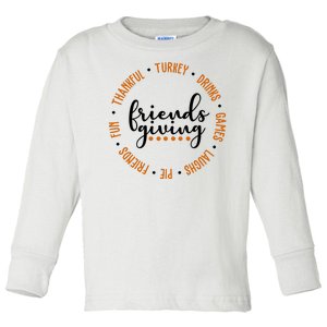 Friends Giving Thanksgiving Festive Holiday Gift Toddler Long Sleeve Shirt