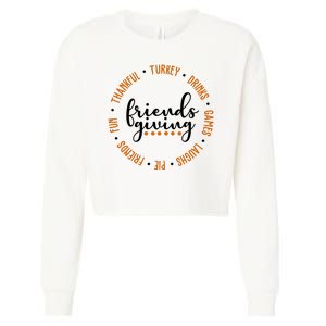 Friends Giving Thanksgiving Festive Holiday Gift Cropped Pullover Crew