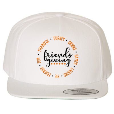 Friends Giving Thanksgiving Festive Holiday Gift Wool Snapback Cap