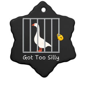 Funny Got Too Silly Silly Goose Ceramic Star Ornament