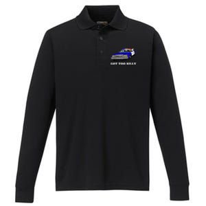 Funny Got Too Silly Goose  Performance Long Sleeve Polo