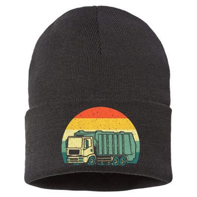 Funny Garbage Truck Design For Kids Men Women Trash Truck Sustainable Knit Beanie