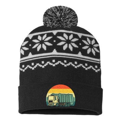 Funny Garbage Truck Design For Kids Men Women Trash Truck USA-Made Snowflake Beanie