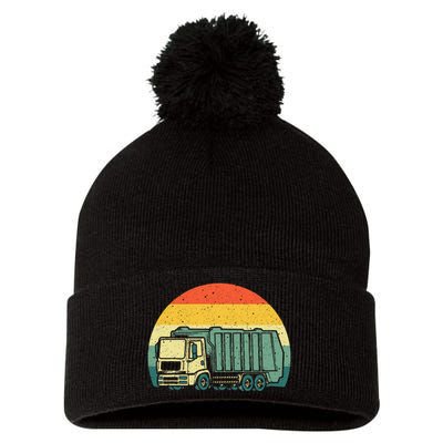 Funny Garbage Truck Design For Kids Men Women Trash Truck Pom Pom 12in Knit Beanie